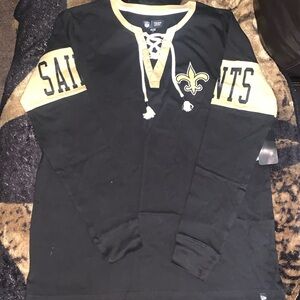 New Orleans Saints tie long sleeve T-shirt with Saints details on sleeve